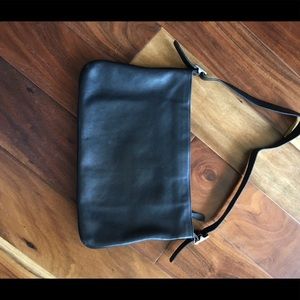 Black leather coach purse